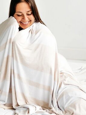 Little Sleepies Heather Oatmeal Stripe Oversized Cloud Blanket®